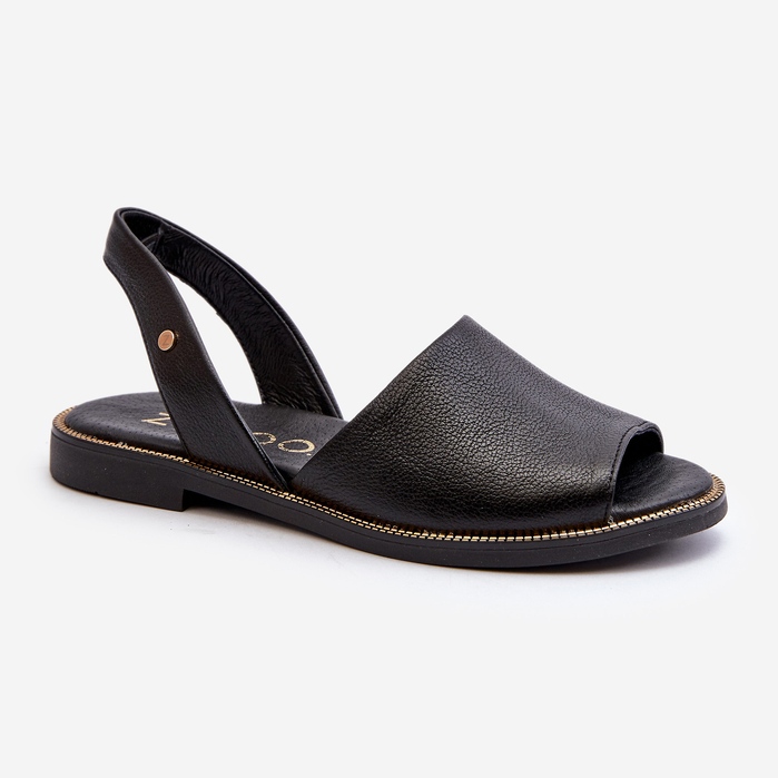 Zazoo Schwarze Lemar Alivia Slip-On-Sandalen aus Leder 1