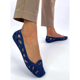 Meliski durchbrochene Ballerinas Chassa Navy blau 1