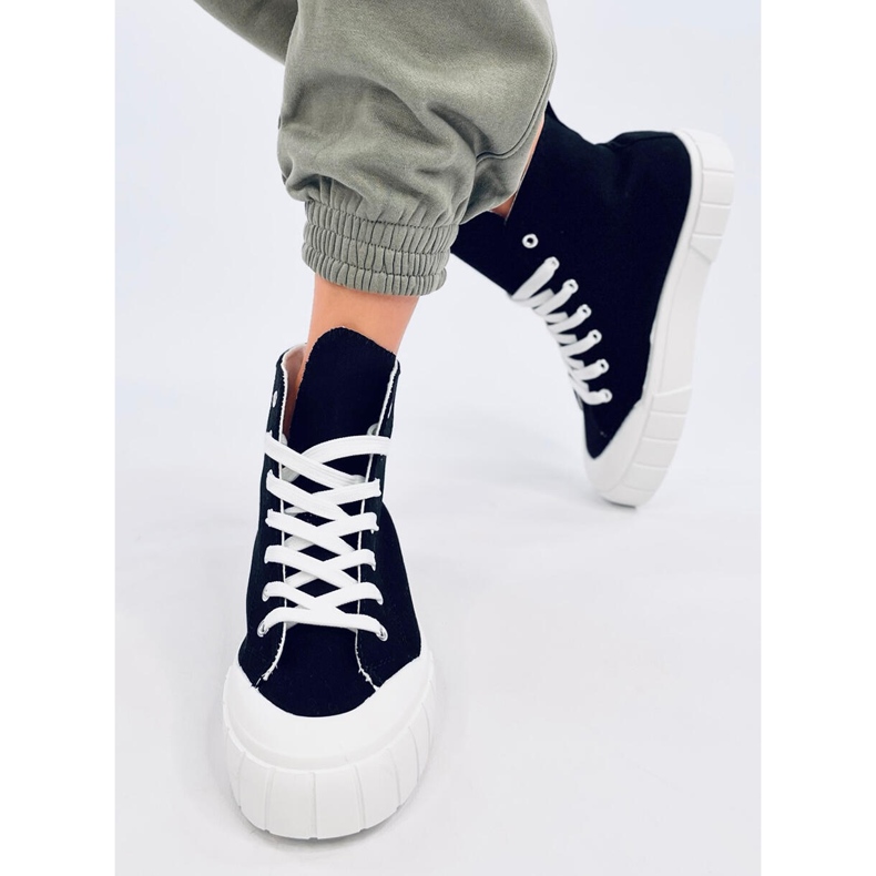 Rogers High-Top-Sneakers aus schwarzem Canvas 1