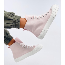 Rogers High-Top-Sneakers aus rosa Canvas 1