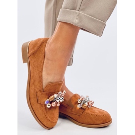 Anselme Kamel-Slipper mit Steinen braun 2