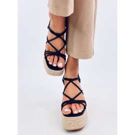 Schwarze Espadrille-Sandalen mit Keilabsatz von Pascai 1