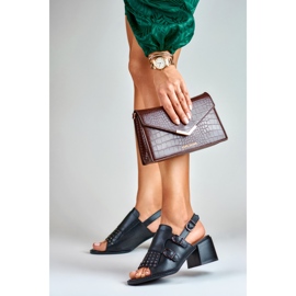 La.Fi Schwarze Sandalen mit Nieten 1