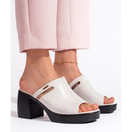 Goodin Weiße Damen-Flip-Flops mit hohen Absätzen 2