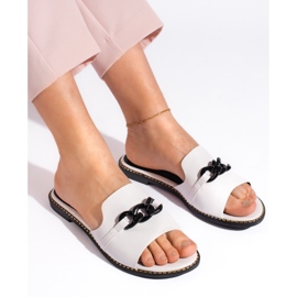 Goodin Weiße flache Damen-Flip-Flops 1