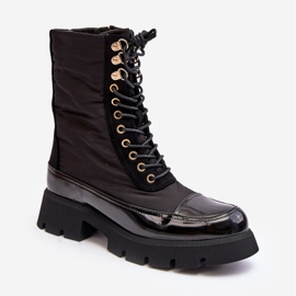 Isolierte Arbeiterstiefel mit flachem Absatz, schwarzes Saranema 6