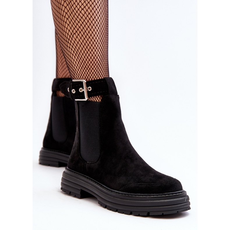 Chelsea-Stiefel aus Wildleder mit massiver Sohle, Black Ozaro schwarz 1