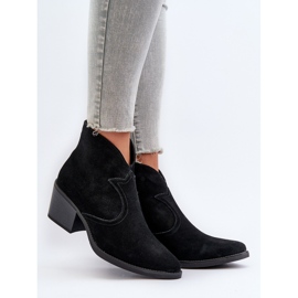 S.Barski Wildleder-Cowboystiefel mit Reißverschluss D&amp;A SN622-29 Schwarz 2