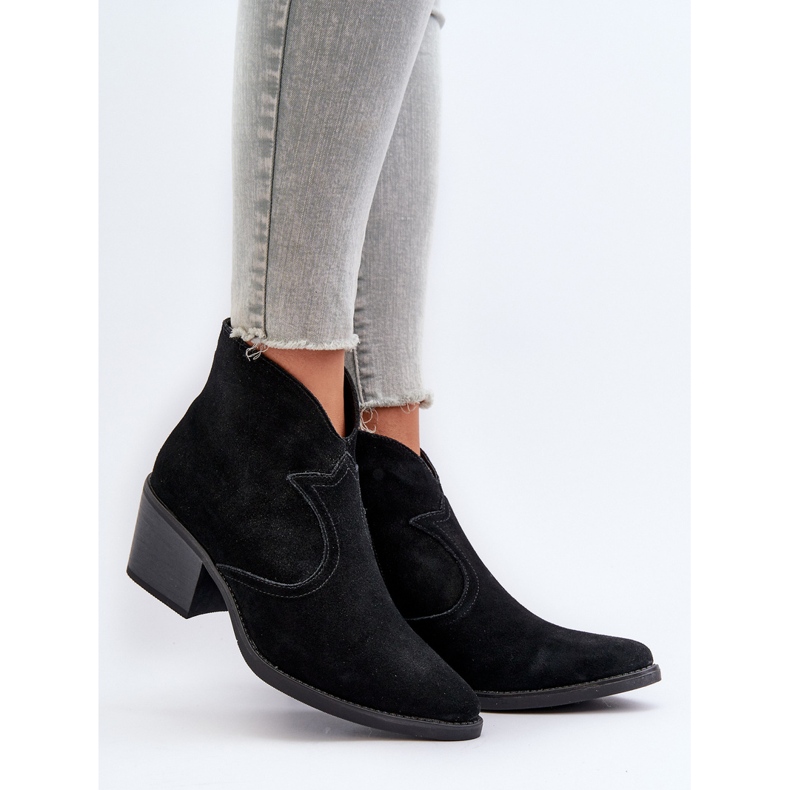 S.Barski Wildleder-Cowboystiefel mit Reißverschluss D&amp;A SN622-29 Schwarz 2