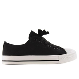 Canvas Sneakers mit Schleife K-151 Schwarz 2