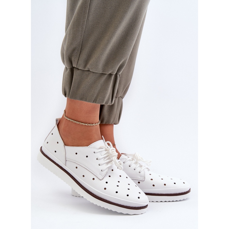 Damen-Lederschuhe Weiß S.Barski LR182 2