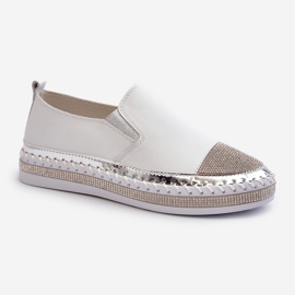 S.Barski Damen-Lederschuhe auf der Plattform Weiß D&amp;A LR370 1