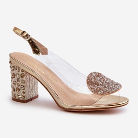 S.Barski Transparente Sandalen mit hohem Absatz in Gold D&amp;A MR38-812 golden 2