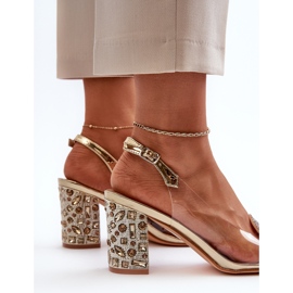 S.Barski Transparente Sandalen mit hohem Absatz in Gold D&amp;A MR38-812 golden 1