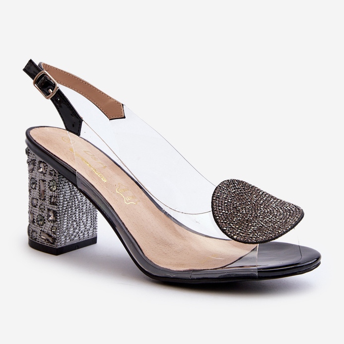 S.Barski Transparente Sandalen mit hohem Absatz, Schwarz D&amp;A MR38-812 2