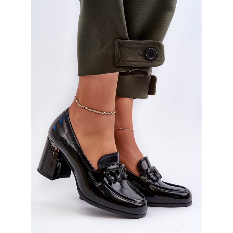 S.Barski Damenschuhe mit hohem Absatz, Lackschwarz D&amp;A MR38-973 2