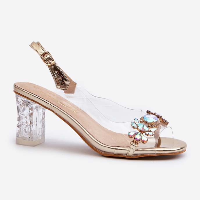 S.Barski Elegante High-Heel-Sandalen mit Goldverzierungen D&amp;A MR38-444 golden 2