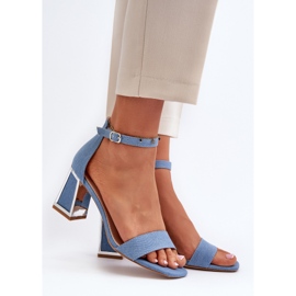 Blaue Pholia-Jeanssandalen mit hohem Absatz 2