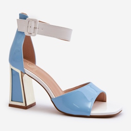 Blaue Lack-High-Heel-Sandalen von Adrianu 1