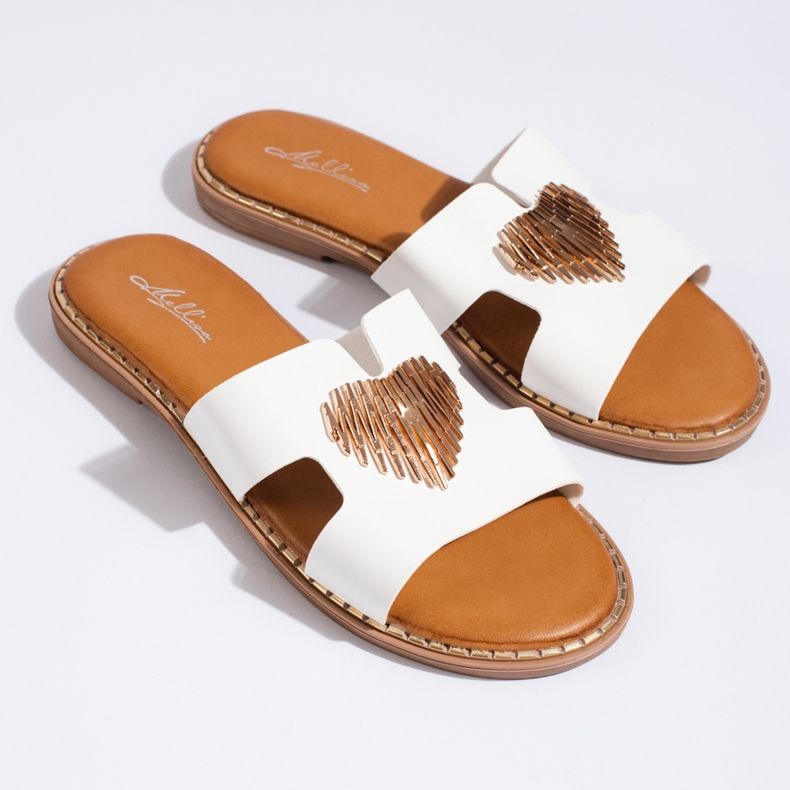 Weiße flache Damen-Flip-Flops 1