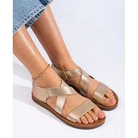 Goldene Slip-on-Sandalen für Damen 1