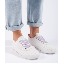 Durchbrochene Turnschuhe für Damen weiß 1