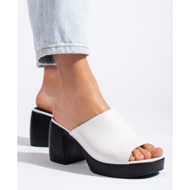 Goodin Weiße Damen-Flip-Flops mit hohen Absätzen 1