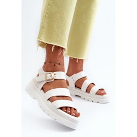 Damensandalen mit massiver Sohle, weißes Nicarda 2