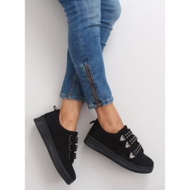 Sneakers mit Nieten 16-582 Schwarz 2