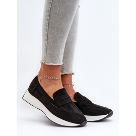 Damen-Mokassins auf der Plattform Eco Wildleder Schwarz Inesqua 2