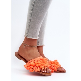 Flache Damen-Flip-Flops, Orange Rialle 2