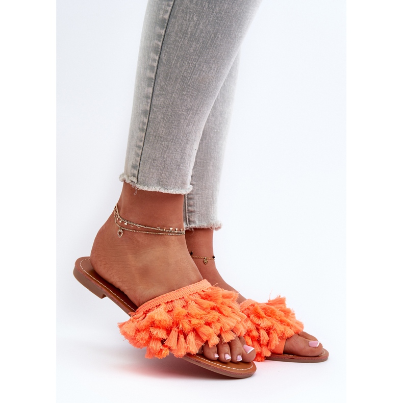 Flache Damen-Flip-Flops, Orange Rialle 2