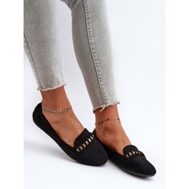 Glänzende Damen-Mokassins mit Kette, Black Aredilla schwarz 8