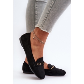 Glänzende Damen-Mokassins mit Kette, Black Aredilla schwarz 5