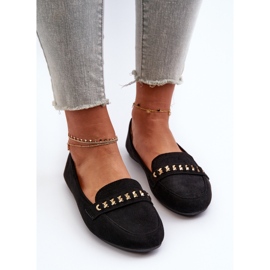 Glänzende Damen-Mokassins mit Kette, Black Aredilla schwarz 6