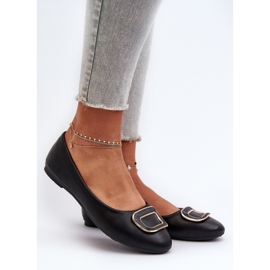 Schwarze Ballerinas aus Öko-Leder mit Verzierung von Enicoria 2