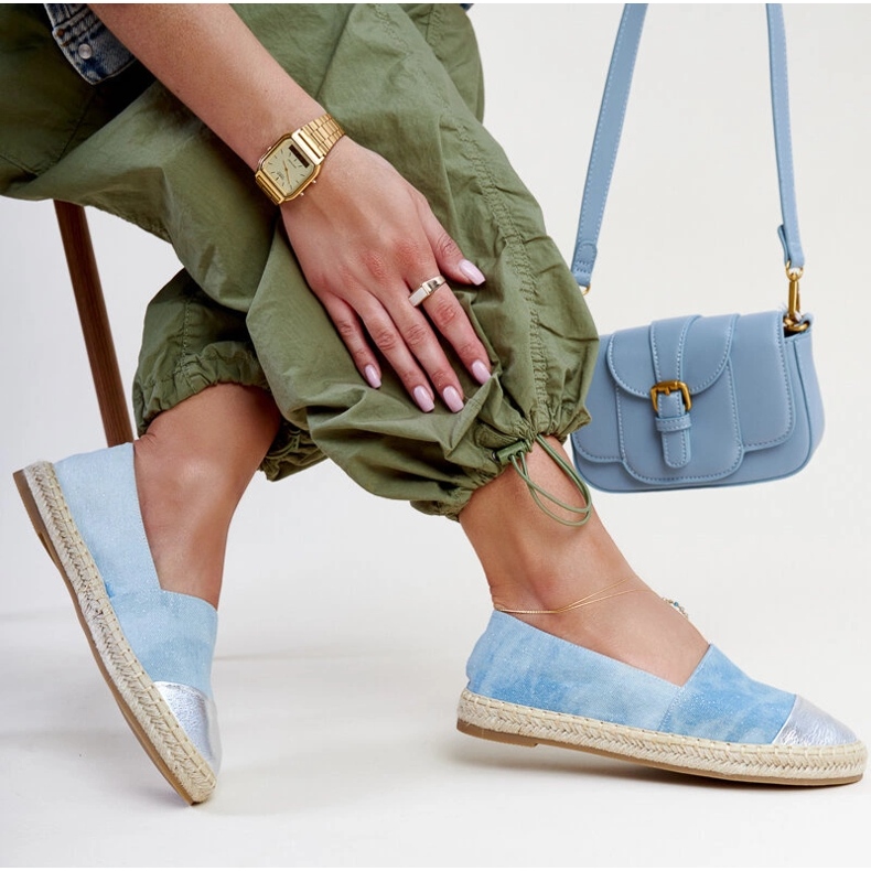 Blaue und silberglänzende Surana-Espadrilles 1