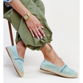 Grüne Espadrilles mit Abia-Strasssteinen 2