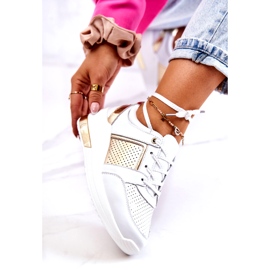 S.Barski Sportschuhe aus Leder für Damen auf einem Keil Weiß Larson 5