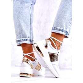 S.Barski Sportschuhe aus Leder für Damen auf einem Keil Weiß Larson 4