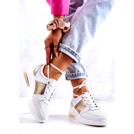 S.Barski Sportschuhe aus Leder für Damen auf einem Keil Weiß Larson 2