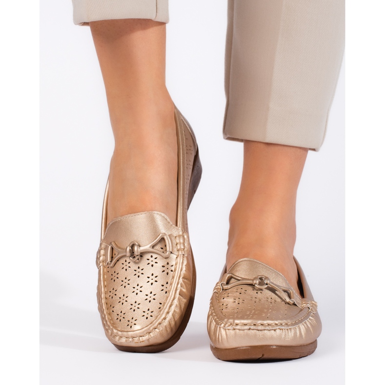 Goldene Mokassins für Damen 1