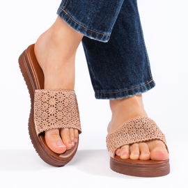 Rosa Plateau-Flip-Flops für Damen 2