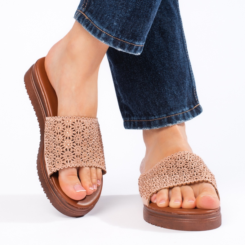 Rosa Plateau-Flip-Flops für Damen 2