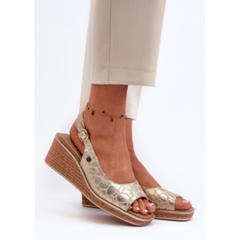 Damen-Keilsandalen Sergio Leone SK301 Gold golden 2