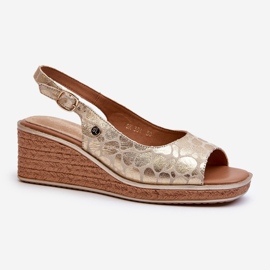 Damen-Keilsandalen Sergio Leone SK301 Gold golden 1