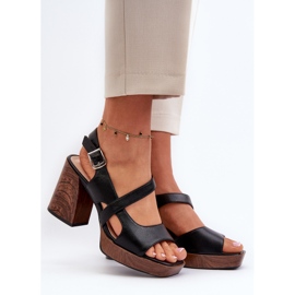 Damensandalen mit hohem Absatz Sergio Leone SK577 Schwarz 2