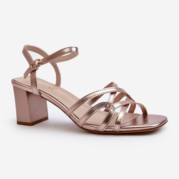 Damensandalen mit hohem Absatz Sergio Leone SK065 Gold golden 2