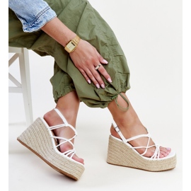 Weiße Mara-Keilsandalen 1