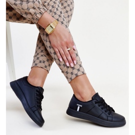 Schwarze Öko-Leder-Sneaker von Devona 1